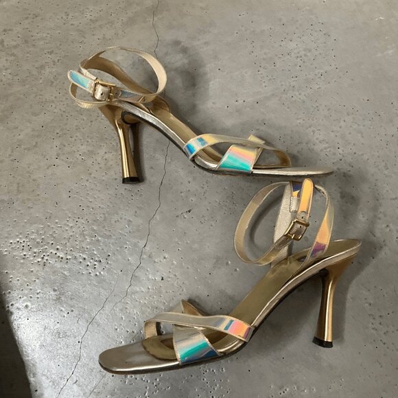 Stuart Weiztman Iridescent Strappy Heels - Picture 2 of 6
